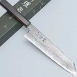 Nakagawa Satoshi Aogami Damast Ebony Kiritsuke 21 cm