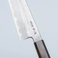 Nakagawa Satoshi Aogami Damast Ebony Kiritsuke 21 cm