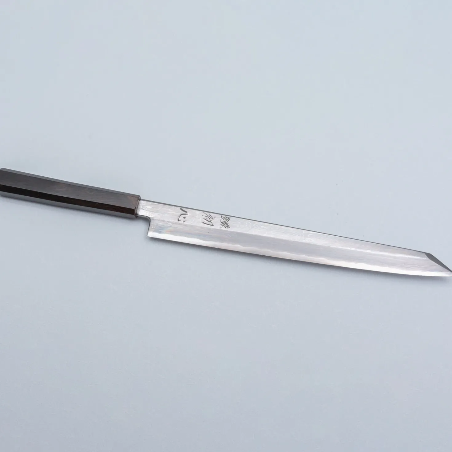 Nakagawa Satoshi Aogami Damast Ebony Kiritsuke Yanagiba 30 cm