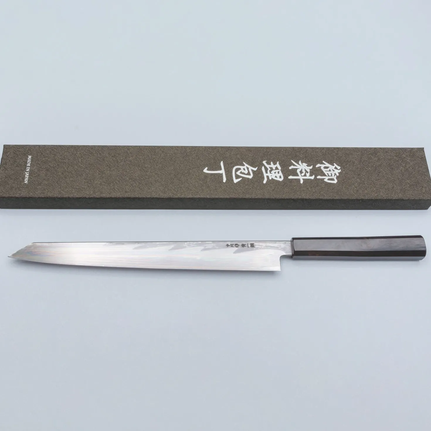 Nakagawa Satoshi Aogami Damast Ebony Kiritsuke Yanagiba 30 cm