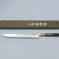 Nakagawa Satoshi Aogami Damast Ebony White Sakimaru 30 cm
