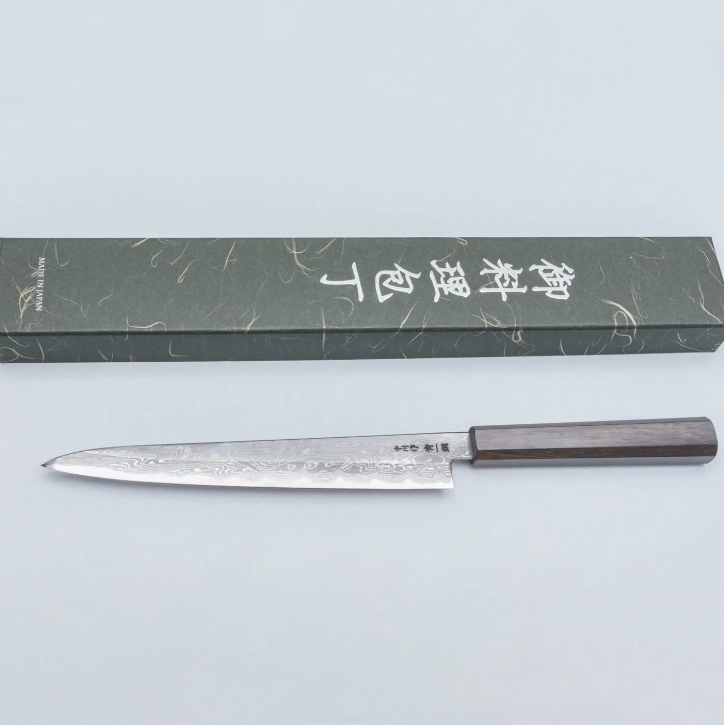 Nakagawa Satoshi Aogami Damast Ebony Sujihiki 24 cm