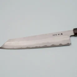 Nakagawa Satoshi Aogami Etched Damast Ebony Horn Kiritsuke 23 cm