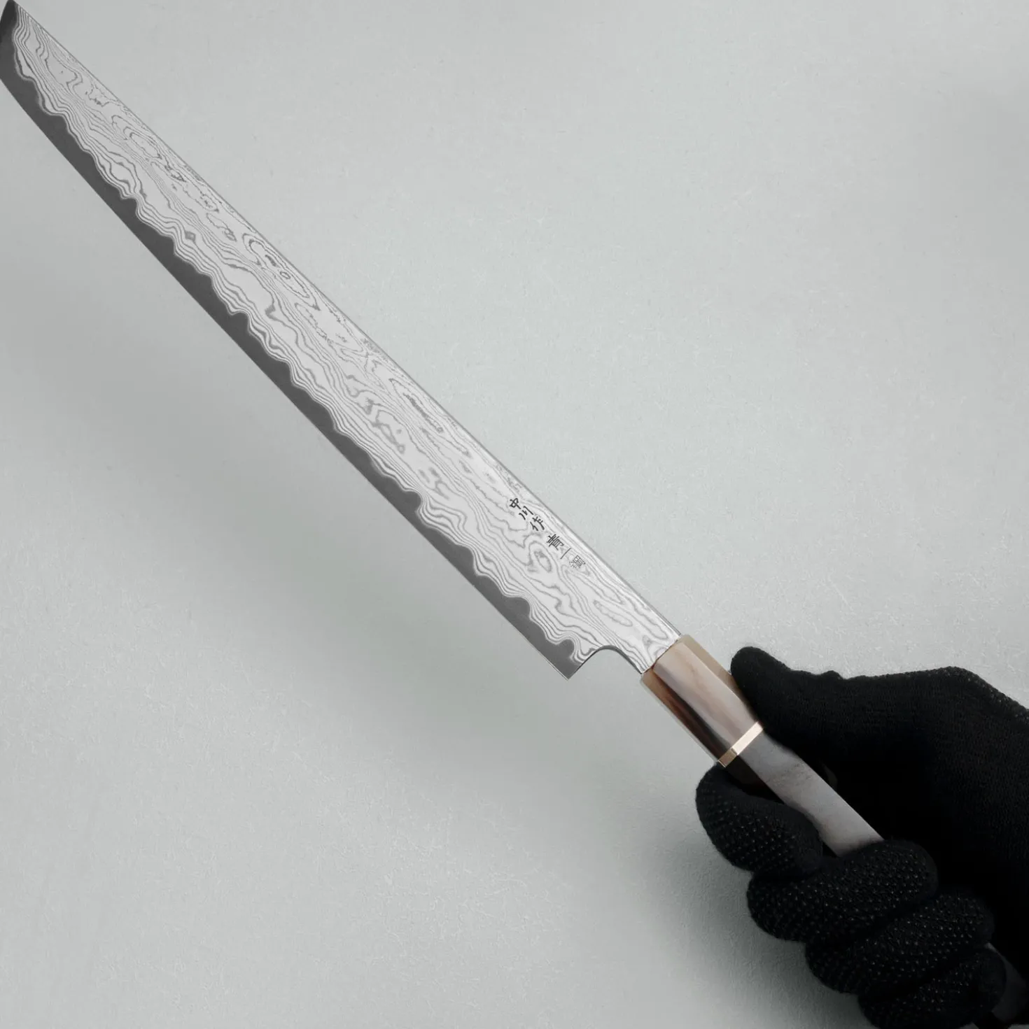 Nakagawa Satoshi x Myojin Aogami #1 Etched Sujihiki 33 cm