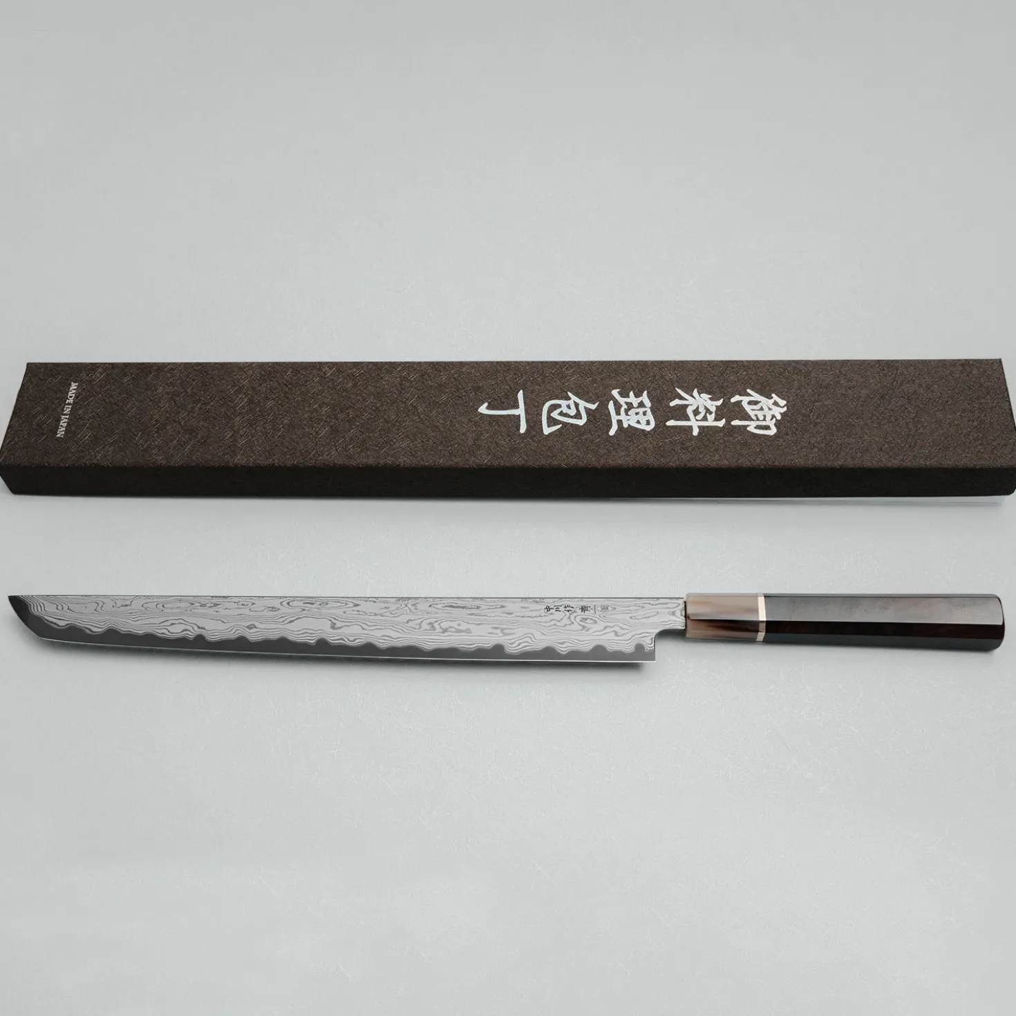 Nakagawa Satoshi x Myojin Aogami #1 Etched Sujihiki 33 cm