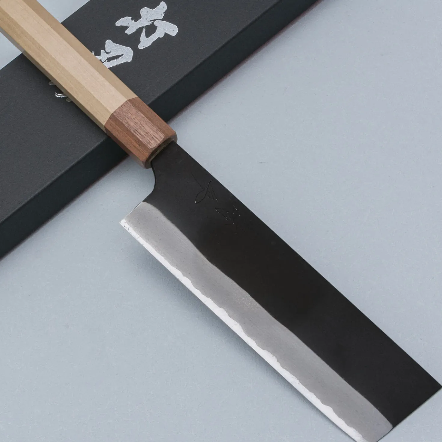 Naoki Mazaki Kurouchi Shirogami #2 Nakiri 16.5 cm