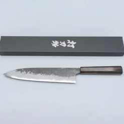 Naoki Mazaki Shirogami #2 Kurouchi Ebony Gyuto 24 cm