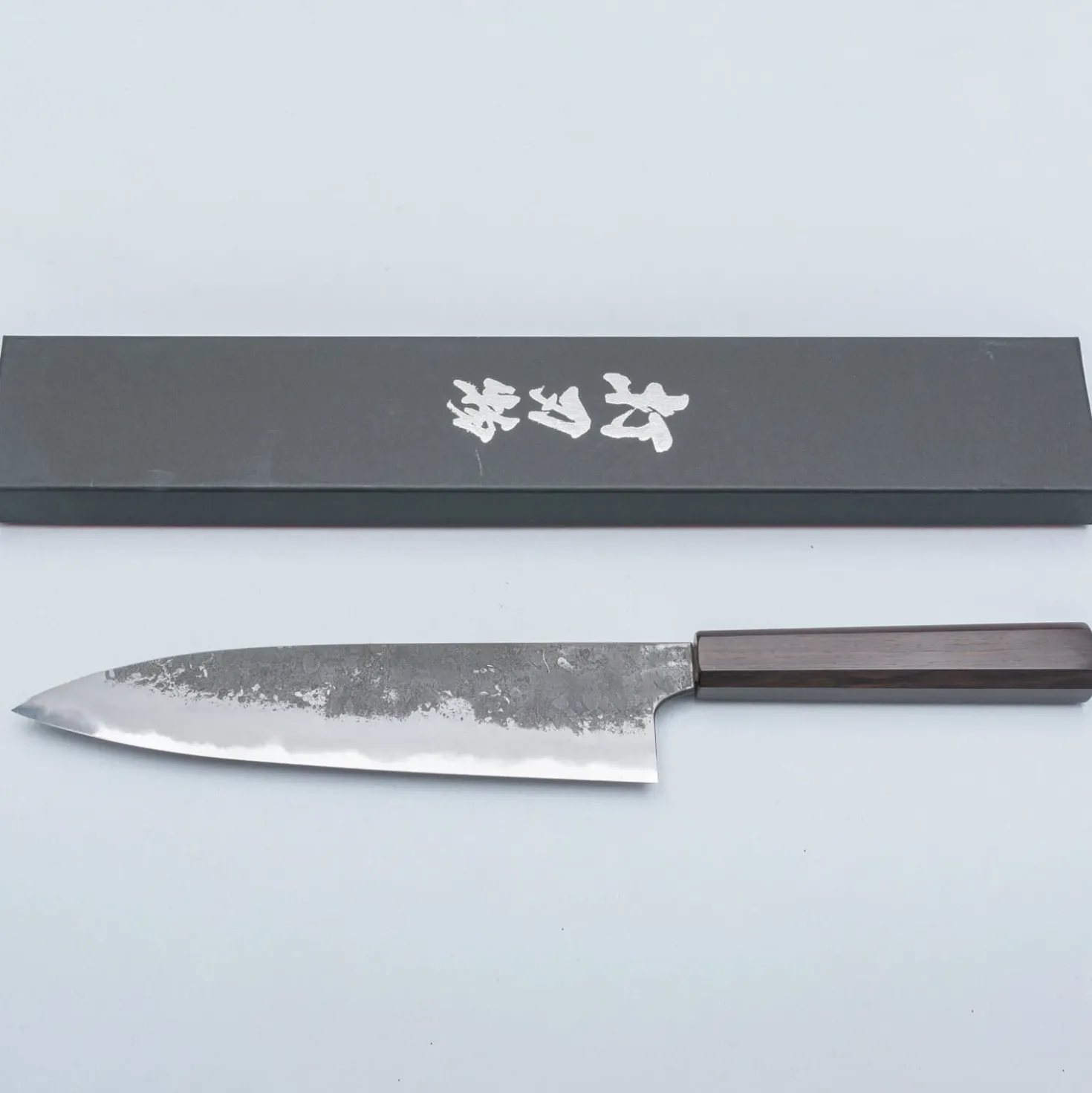 Naoki Mazaki Shirogami #2 Kurouchi Ebony Gyuto 21 cm