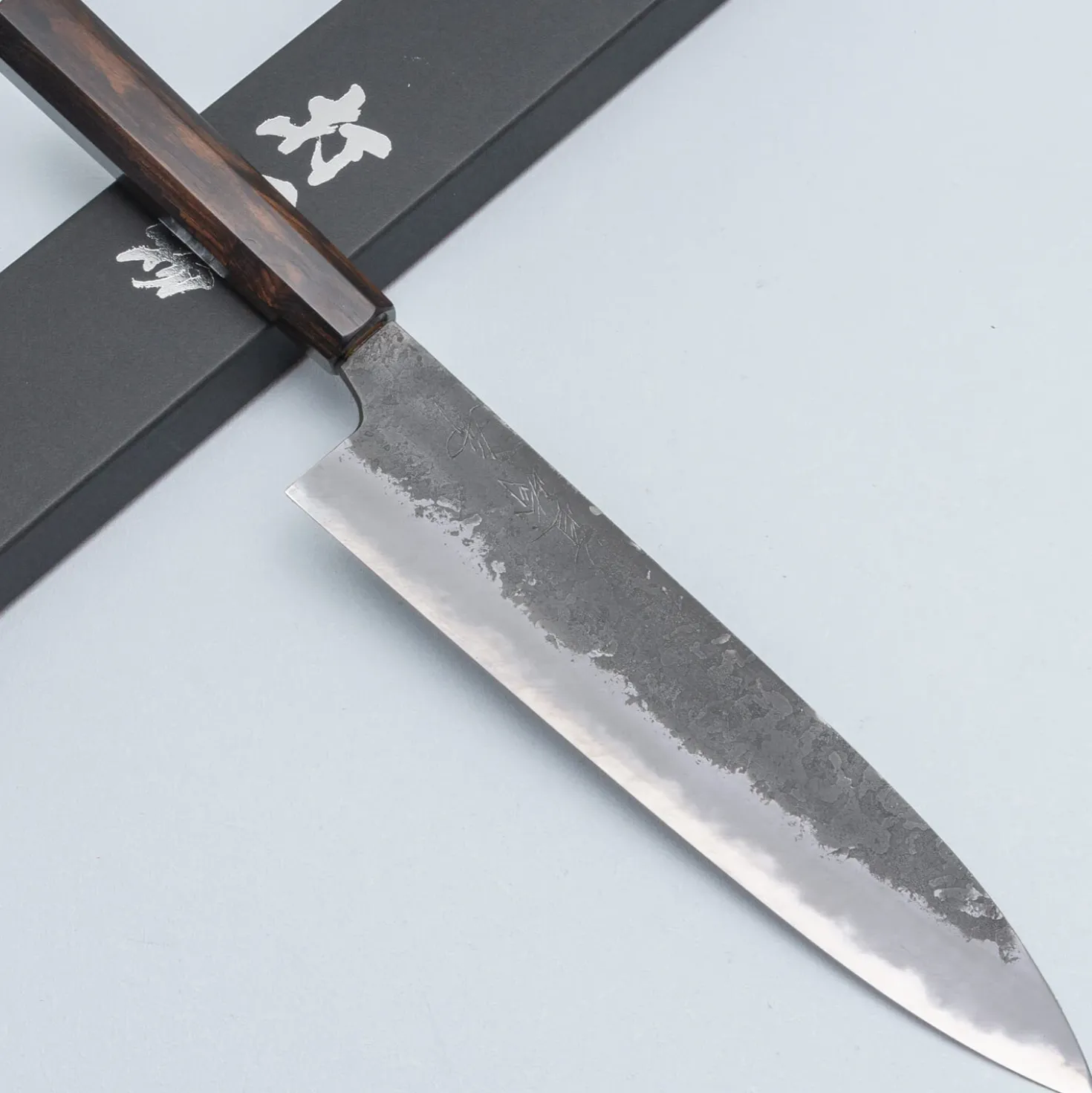 Naoki Mazaki Shirogami #2 Kurouchi Ebony Gyuto 21 cm