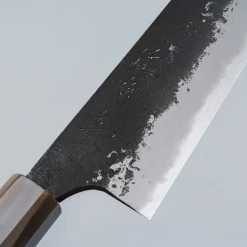 Naoki Mazaki Shirogami #2 Kurouchi African Blackwood Horn Gyuto 21 cm