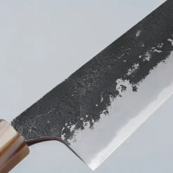 Naoki Mazaki Shirogami #2 Kurouchi African Blackwood Horn Gyuto 24 cm