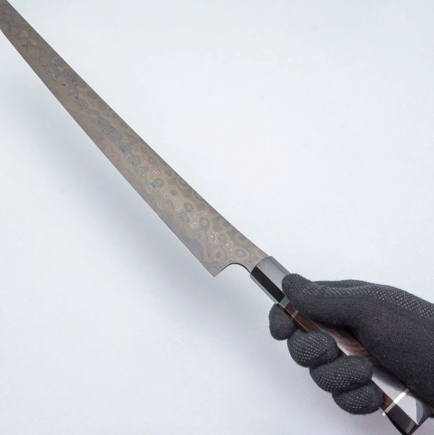 Nigara Anmon Aogami #2 + Shirogami #2 Sakimaru Yanagiba 45 cm