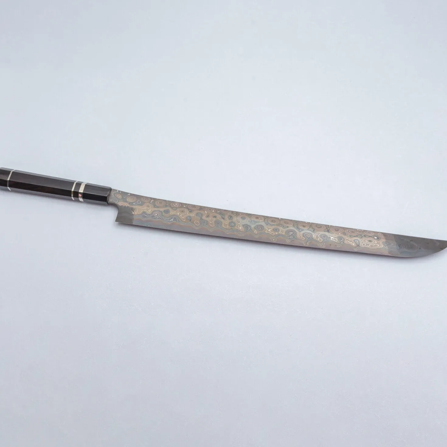 Nigara Anmon Aogami #2 + Shirogami #2 Sakimaru Yanagiba 45 cm