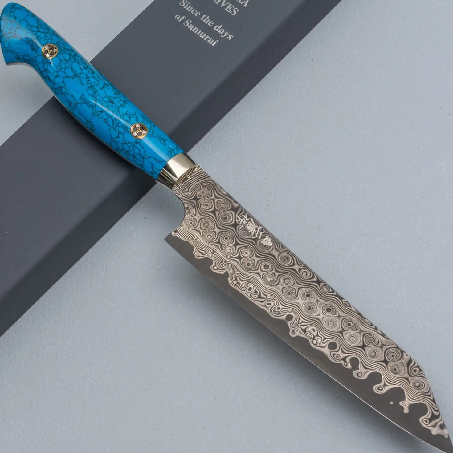 Nigara SG2 Damast Premium Blue Kiritsuke Petty 15 cm