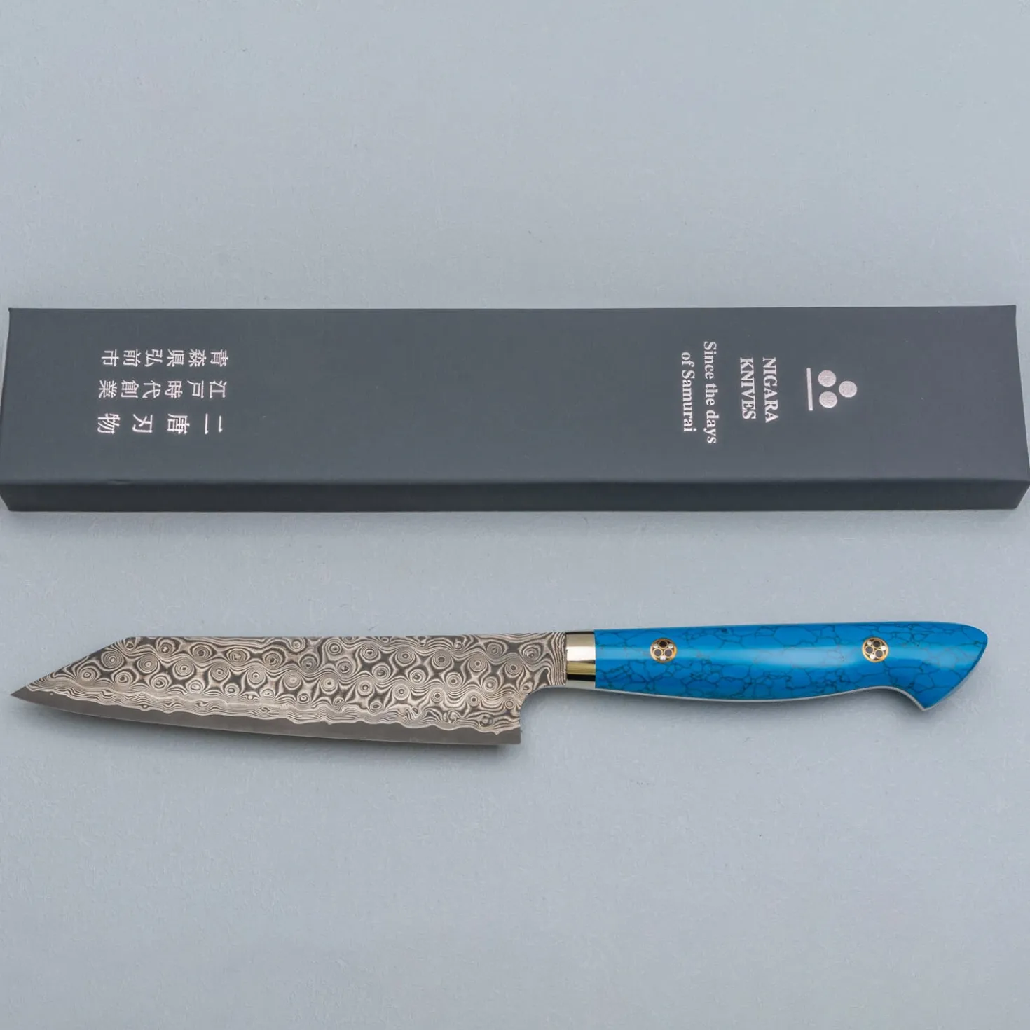 Nigara SG2 Damast Premium Blue Kiritsuke Petty 15 cm