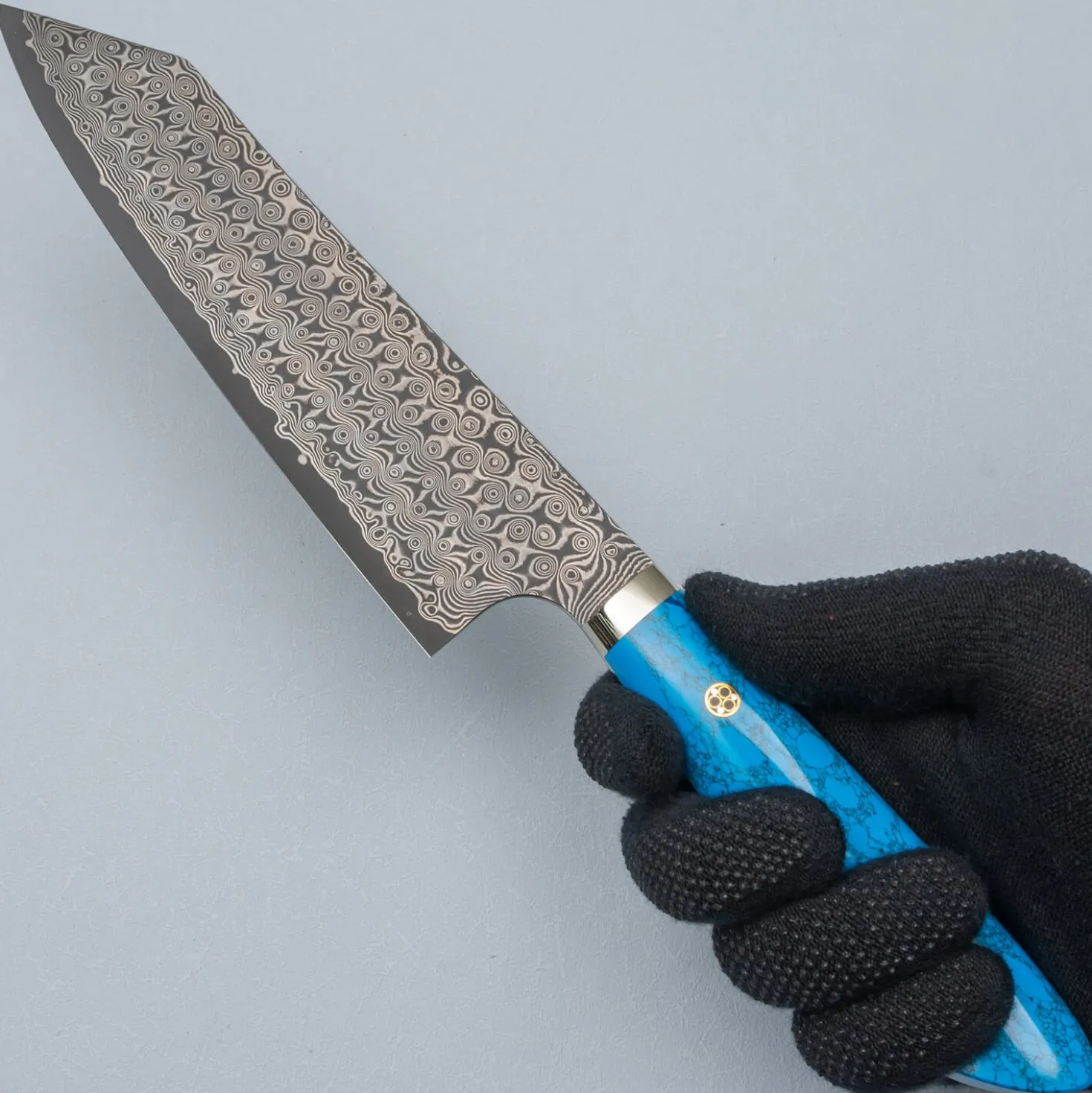Nigara SG2 Damast Premium Dark Blue Kiritsuke 21 cm
