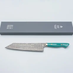 Nigara SG2 Damast Premium Turkoois Kiritsuke 24 cm