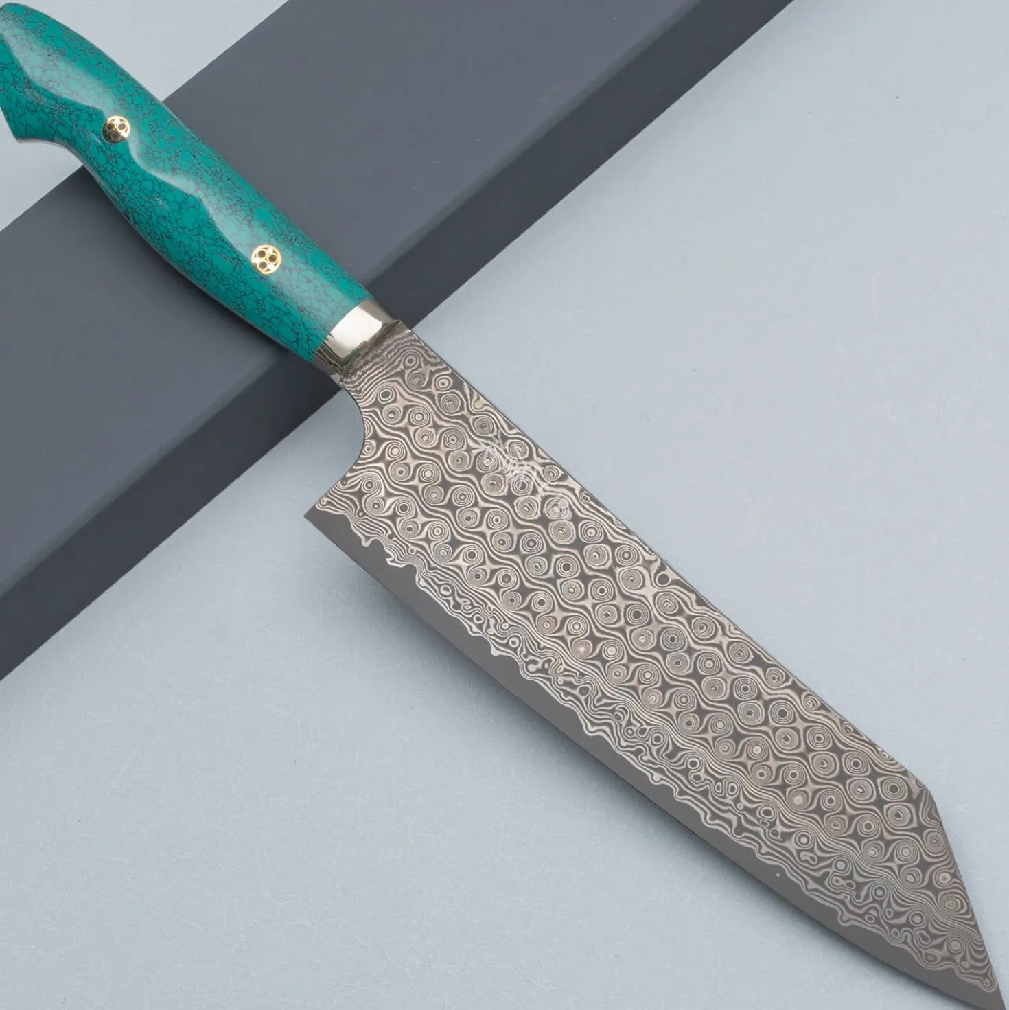Nigara SG2 Damast Premium Turkoois Kiritsuke 21 cm