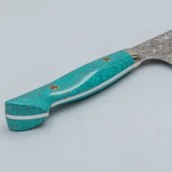 Nigara SG2 Damast Premium Turquoise Gyuto 24 cm
