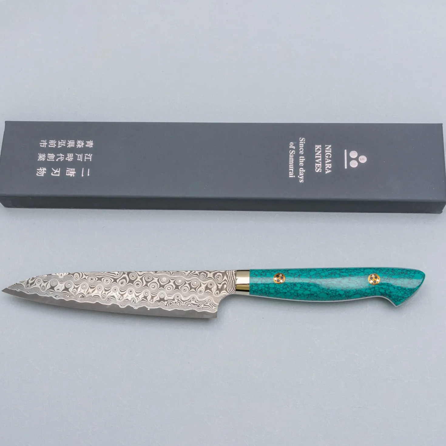 Nigara SG2 Damast Premium Turquoise Petty 15 cm