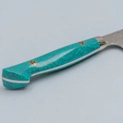 Nigara SG2 Damast Premium Turquoise Kiritsuke Petty 15 cm