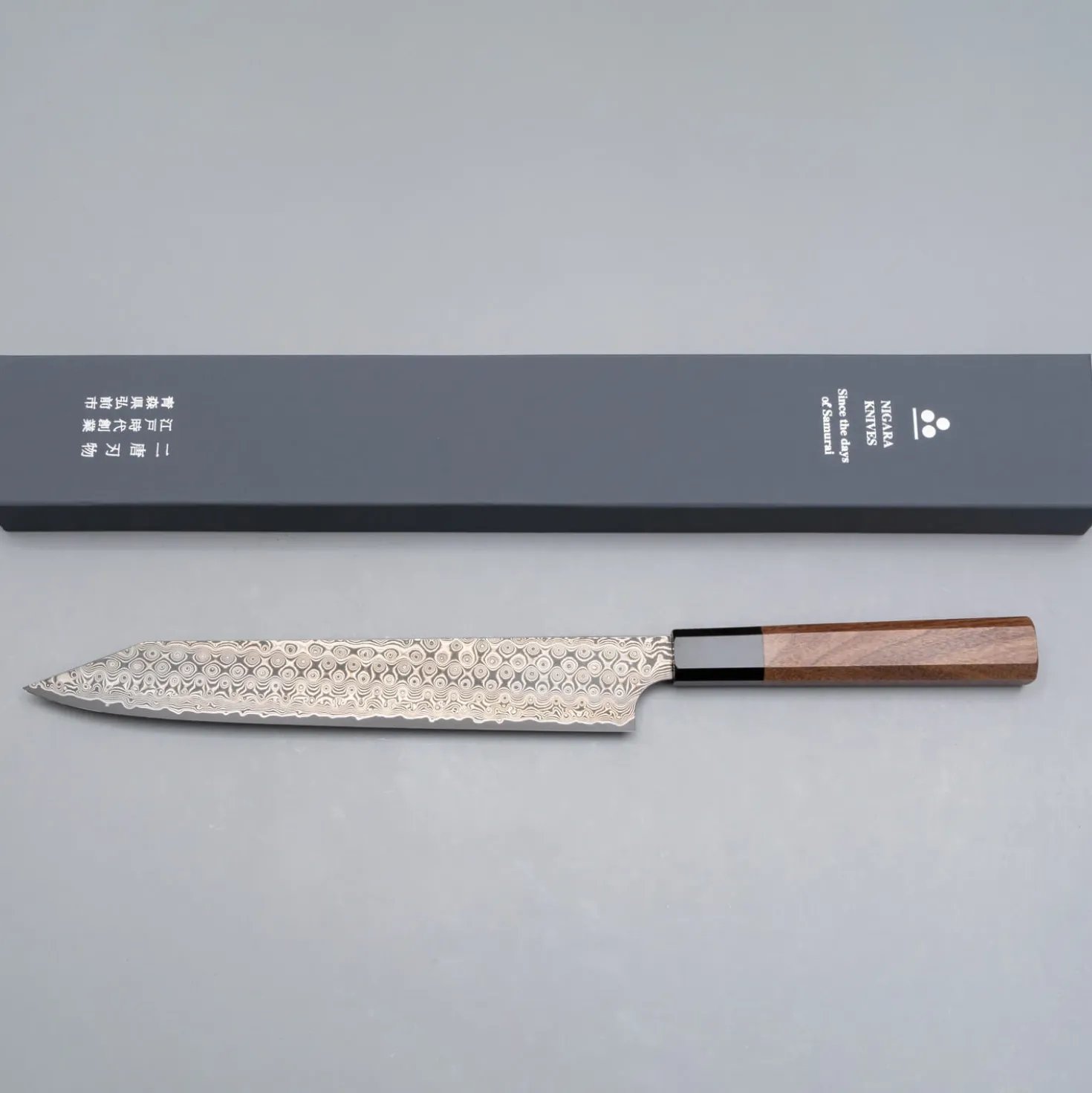 Nigara SG2 Damast Walnut Kiritsuke Sujihiki 25.5 cm