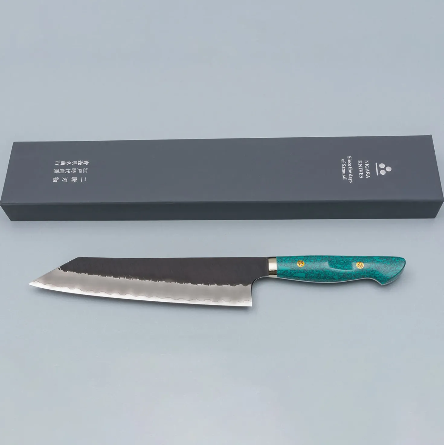 Nigara SG2 Tsuchime Kurouchi Turquoise Gyuto 24 cm