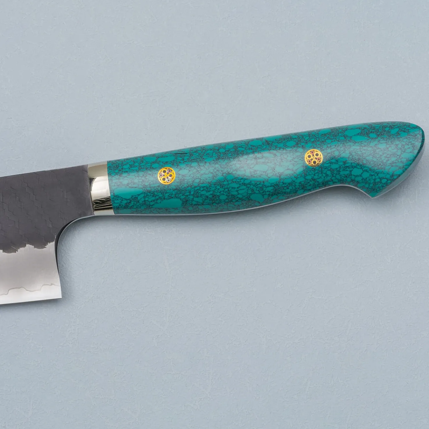 Nigara SG2 Tsuchime Kurouchi Turquoise Gyuto 24 cm