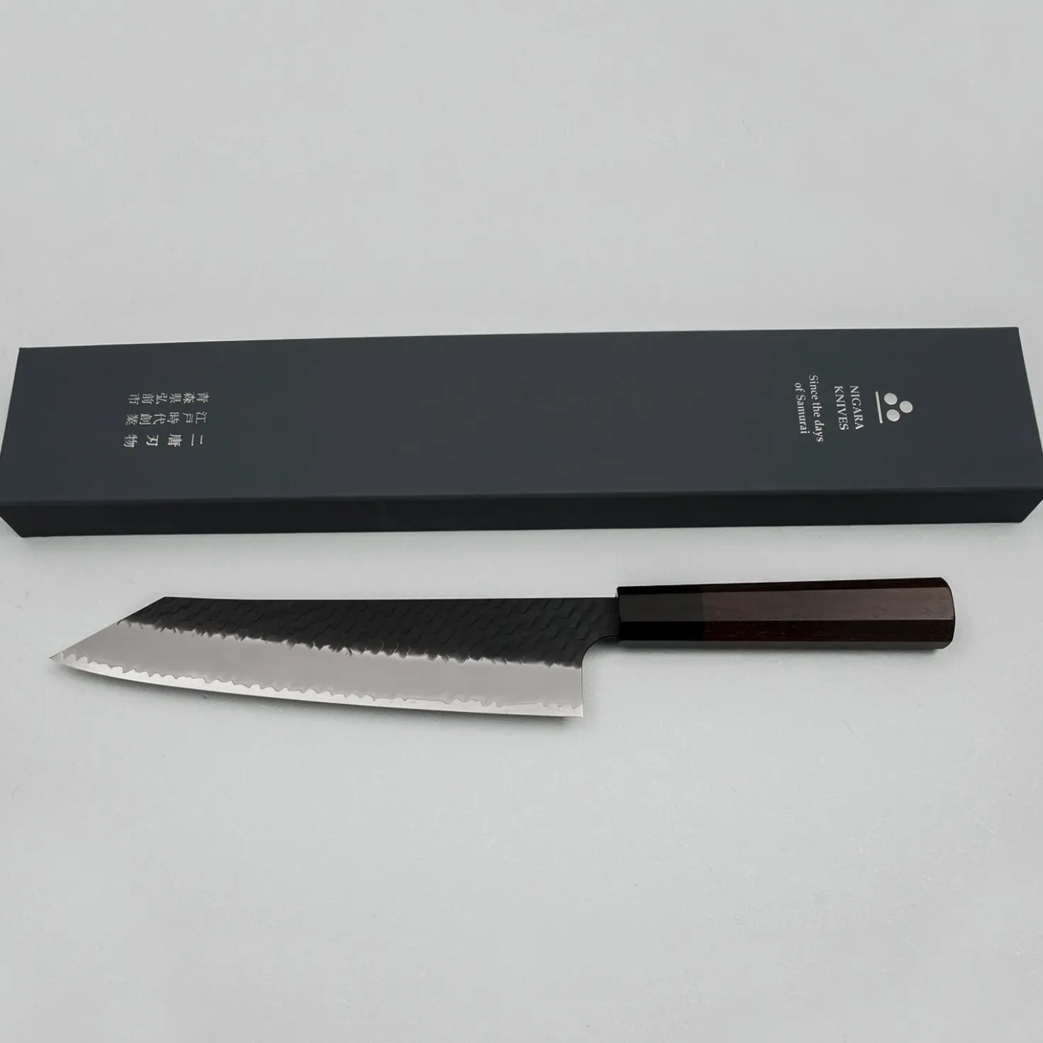 Nigara SG2 Tsuchime Kurouchi Walnut Kiritsuke Gyuto 24 cm