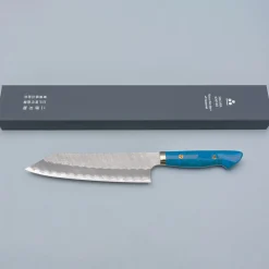 Nigara SG2 Tsuchime Migaki Premium Dark Blue Kiritsuke 21 cm