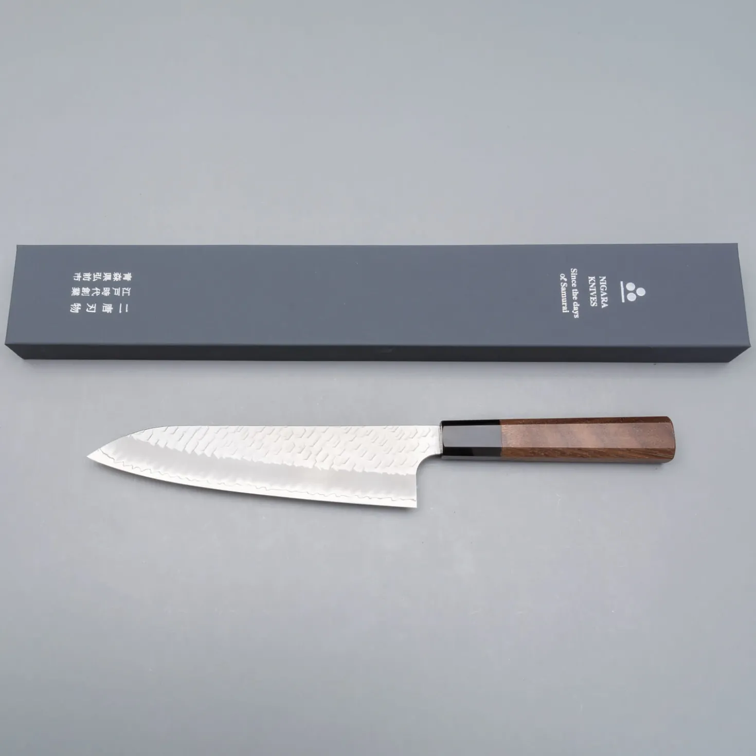 Nigara SG2 Tsuchime Migaki Walnut Gyuto 21 cm