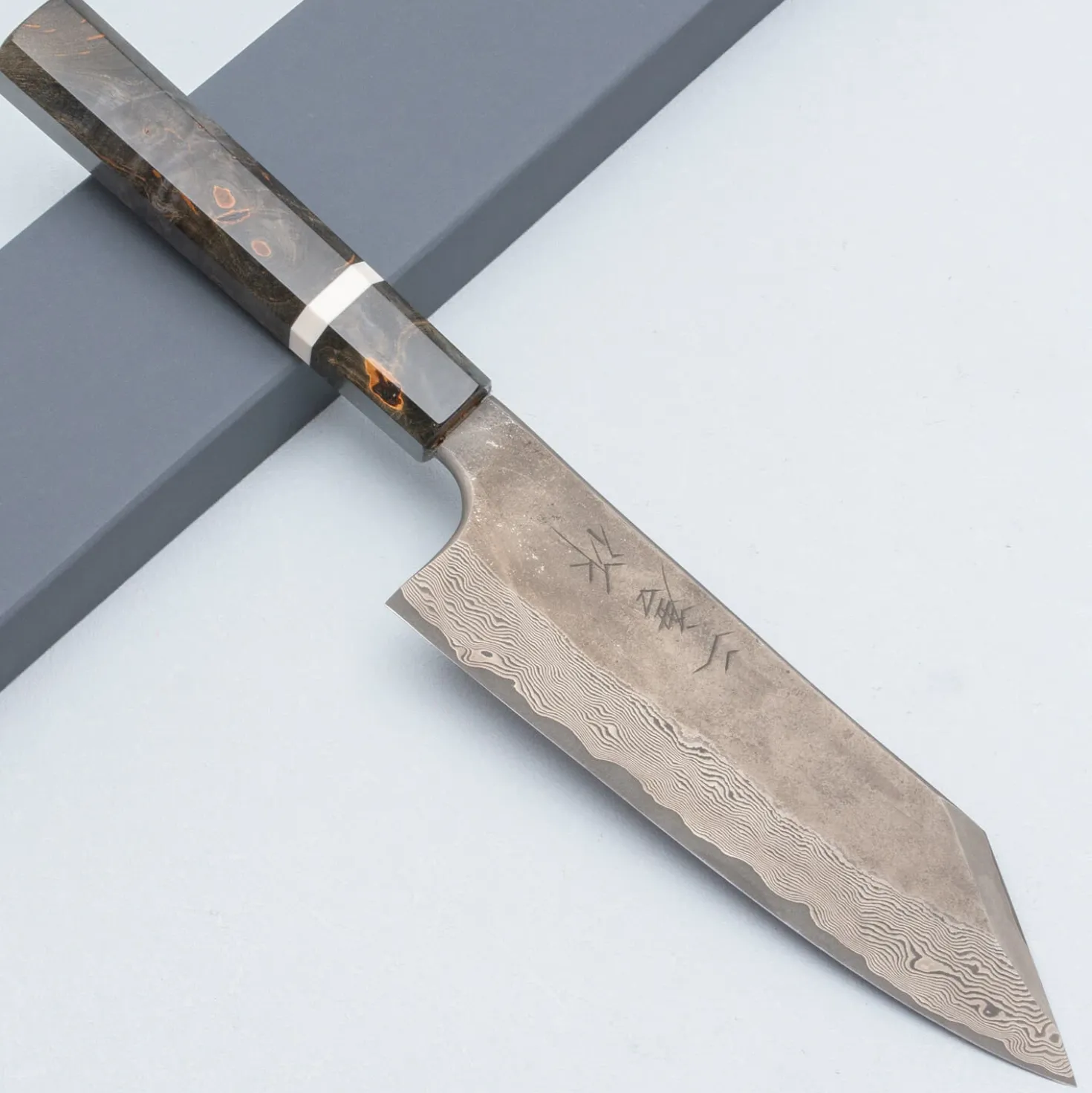 Nigara Silver 3 Damast Etched Bunka 18 cm