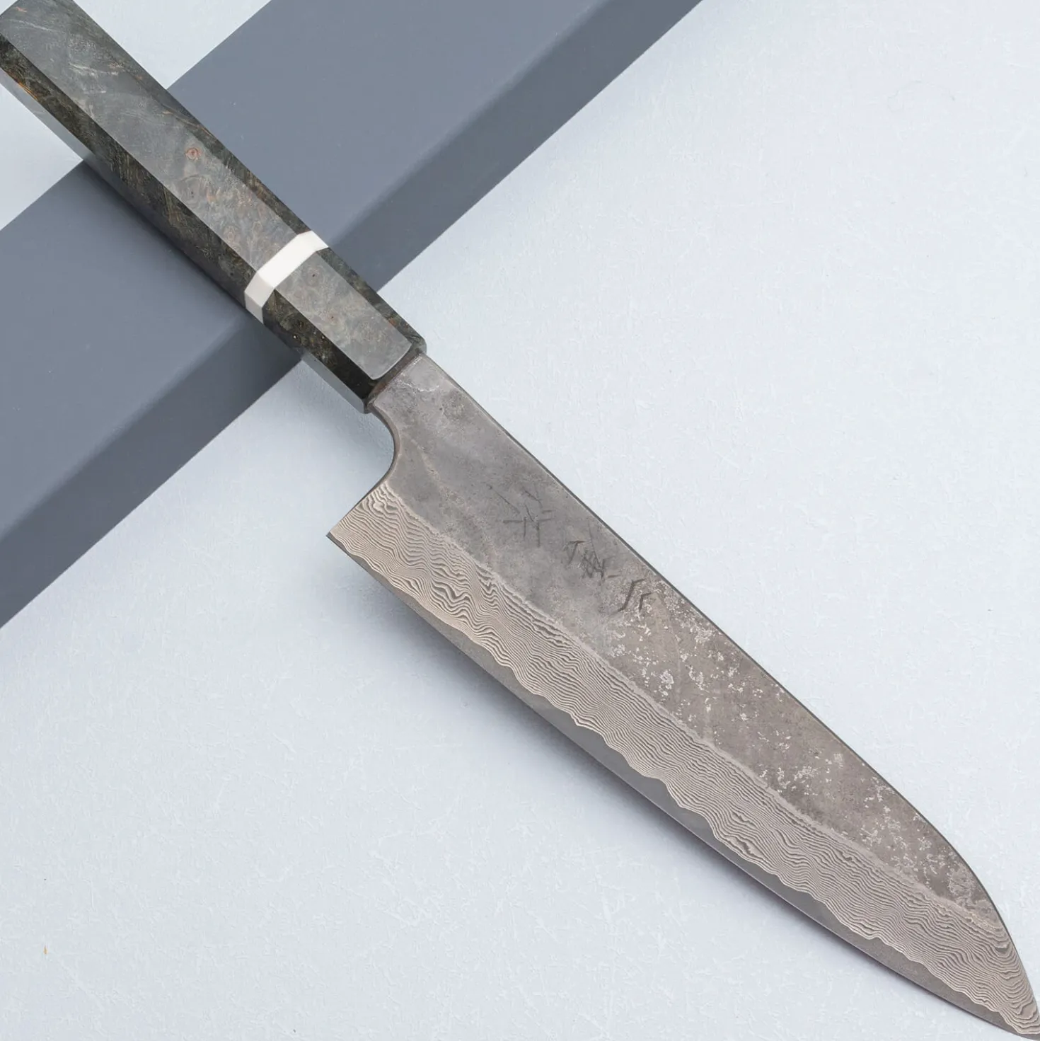 Nigara Silver 3 Damast Etched Gyuto 21 cm