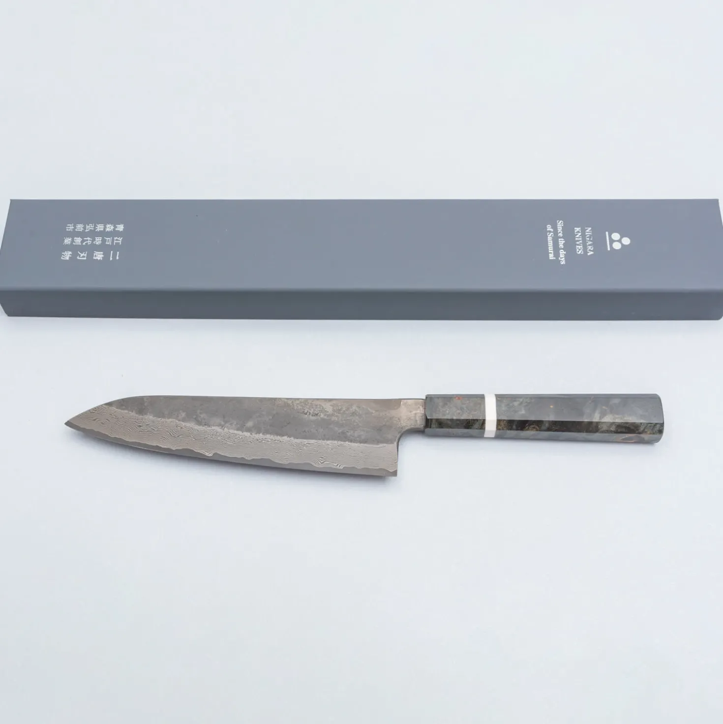 Nigara Silver 3 Damast Etched Gyuto 21 cm