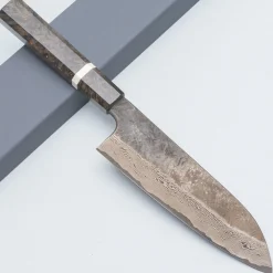 Nigara Silver 3 Damast Etched Santoku 18 cm
