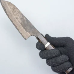 Nigara Silver 3 Damast Etched Santoku 18 cm