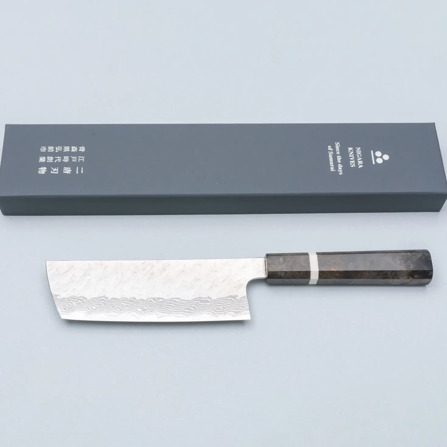 Nigara VG10 Tsuchime Damast Migaki Birch Nakiri 16.5 cm