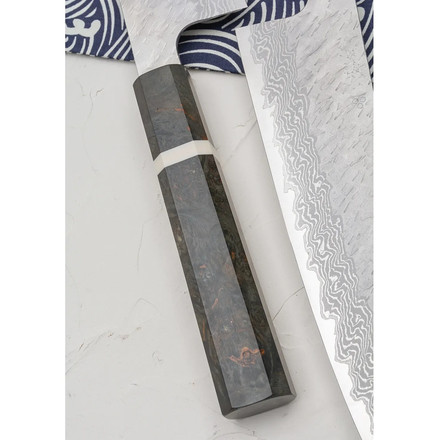 Nigara VG10 Tsuchime Damast Migaki Birch Kiritsuke 21 cm