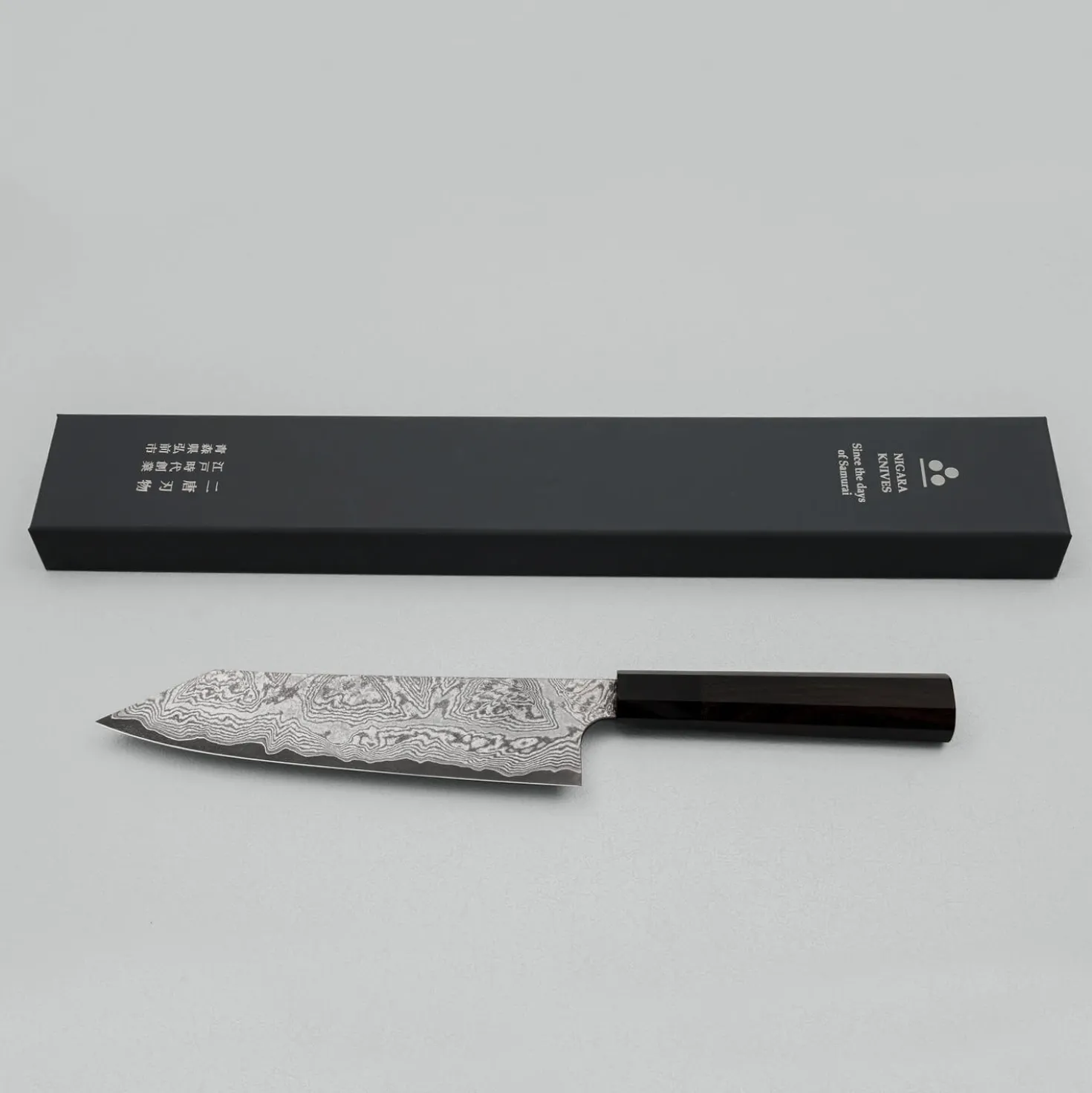 Nigara VG-XEOS Anmon Damast Ebony Kiritsuke 21 cm