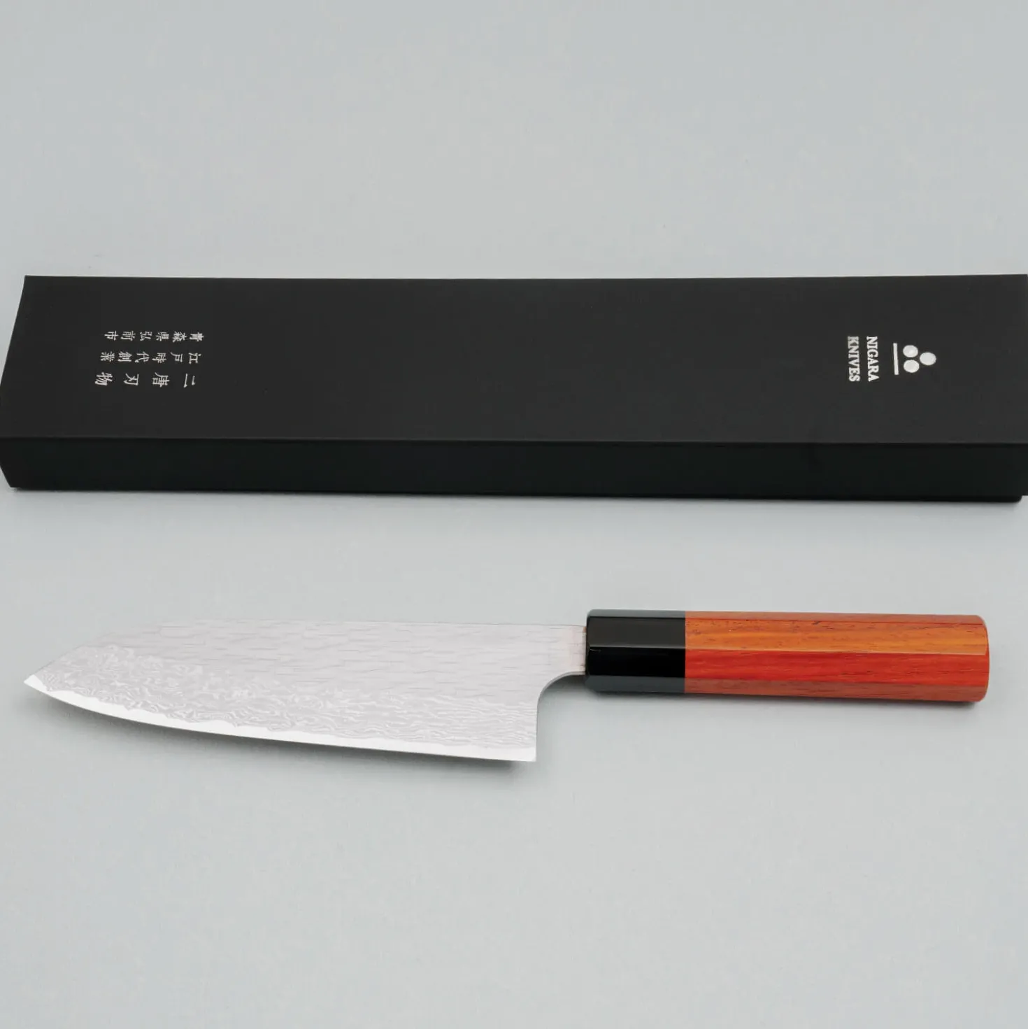 Nigara VG-XEOS Tsuchime Migaki Padouk Santoku 17 cm