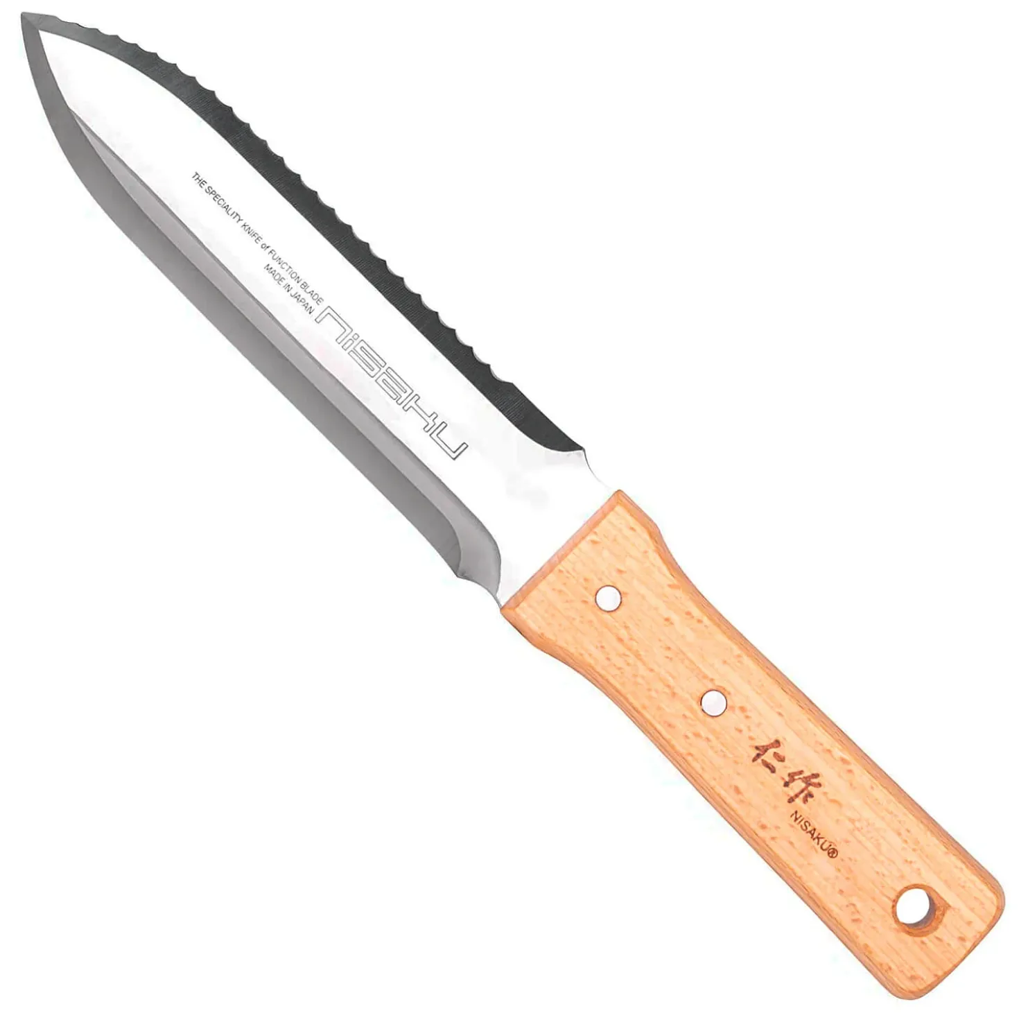 Nisaku Hori Hori Namibagata Tuinmes 18,5 cm Roestvrijstaal