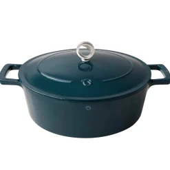 Olavson Gietijzeren Ovale Braadpan Petrol 31 cm