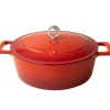 Olavson Gietijzeren Ovale Braadpan Kersenrood 31 cm