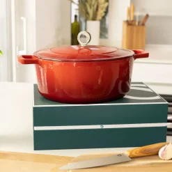 Olavson Gietijzeren Ovale Braadpan Kersenrood 31 cm