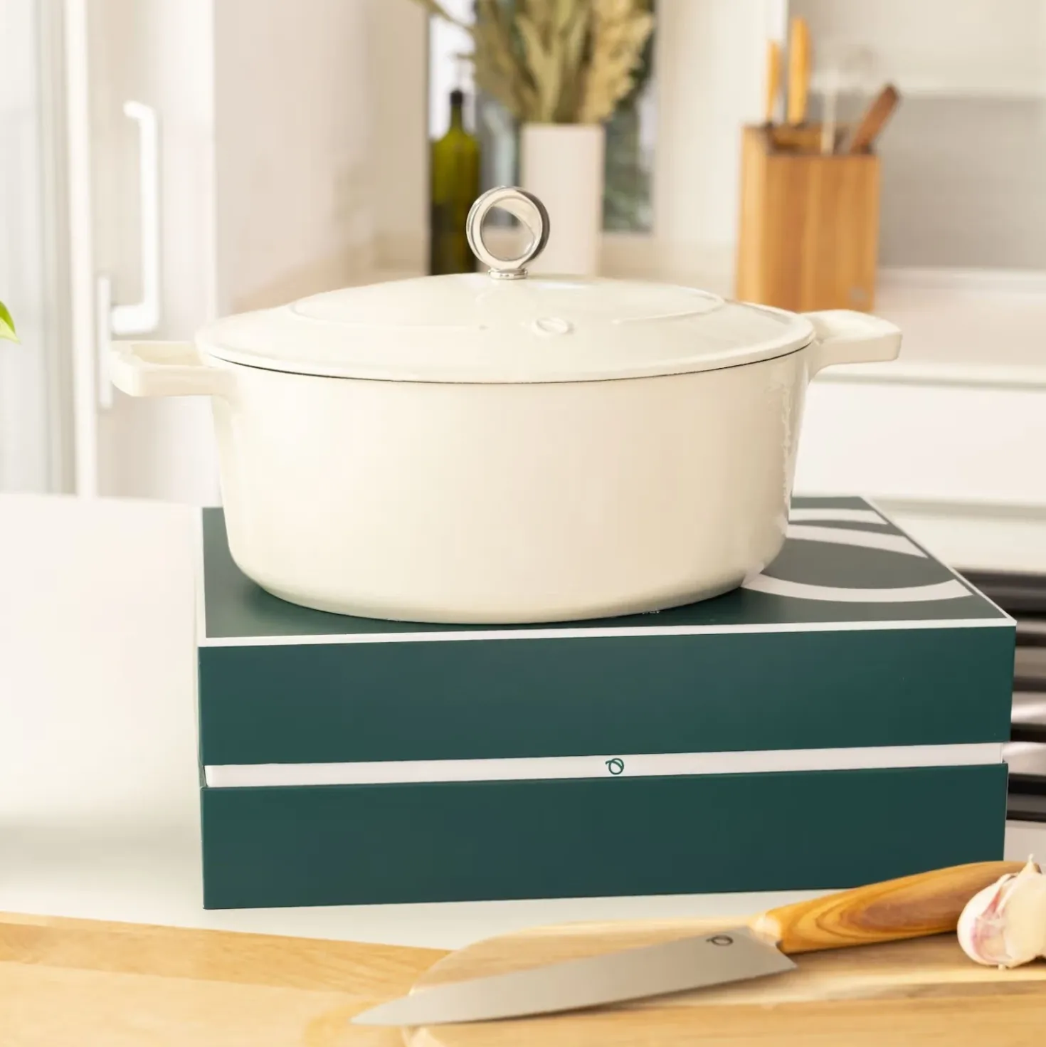 Olavson Gietijzeren Ovale Braadpan Creme 31 cm