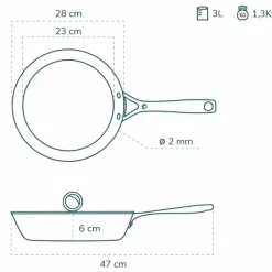 Olavson Koekenpan Ongecoat Met Deksel 28 cm