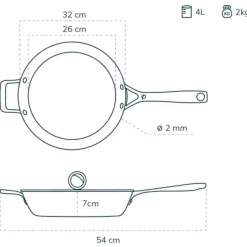 Olavson Koekenpan Ongecoat Met Deksel 32 cm
