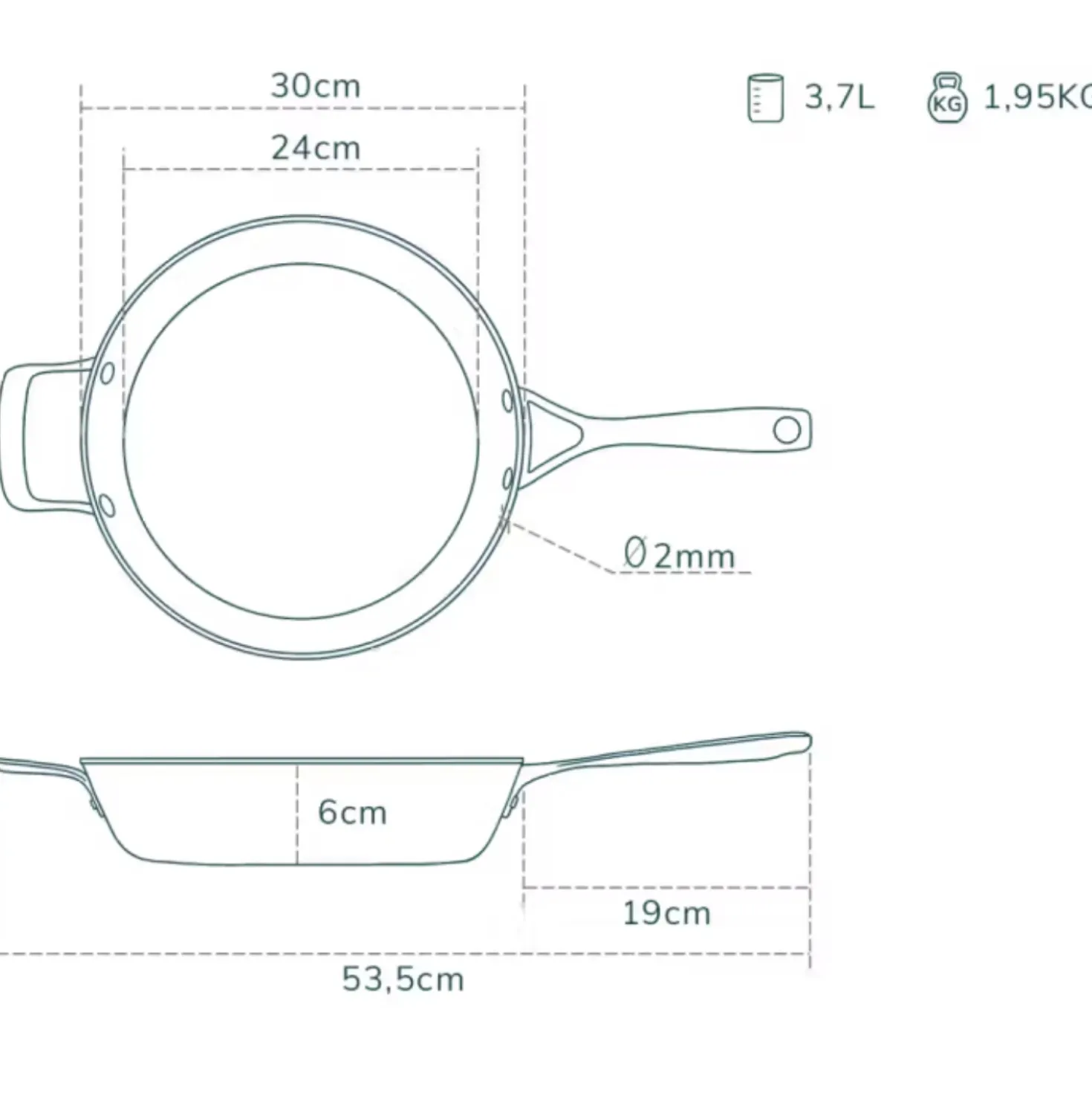 Olavson Koekenpan Ongecoat Met Deksel 30 cm