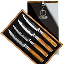 Olive Forged Steakmessenset 4-delig