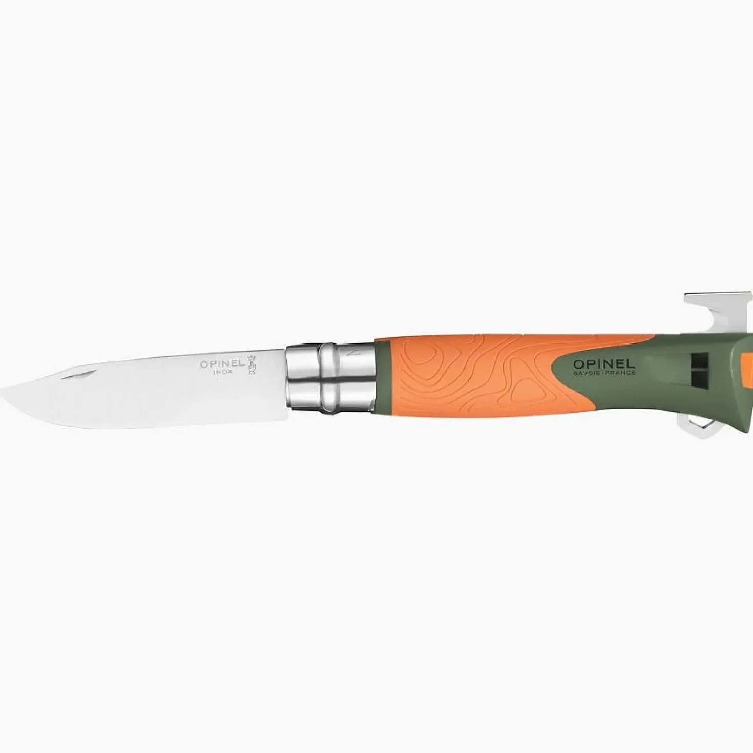 Opinel Explore no. 12 Oranje/Groen Met Teek Tool